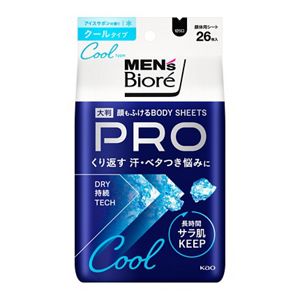 メンズビオレ　顔もふけるボディシートＰＲＯ　クールタイプ　アイスサボンの香り